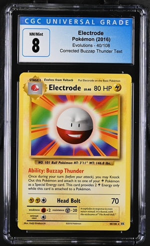 Pokémon TCG: 2016 CGC 8 Electrode 40/108 Evolutions