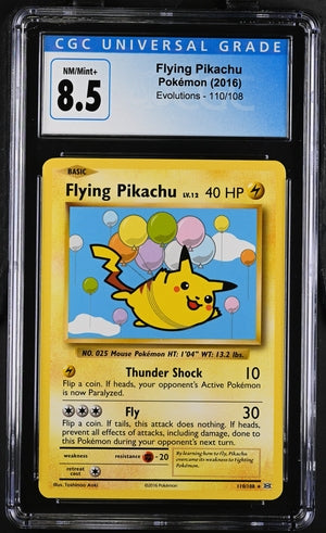Pokémon TCG: 2016 CGC 8.5 Flying Pikachu 110/108 XY: Evolutions