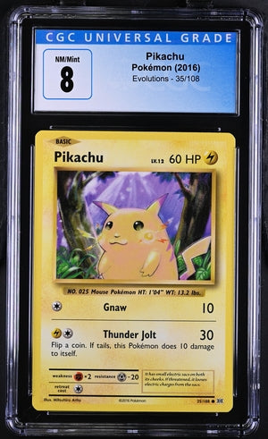 Pokémon TCG: 2016 CGC 8 Pikachu - 35/108  XY: Evolution