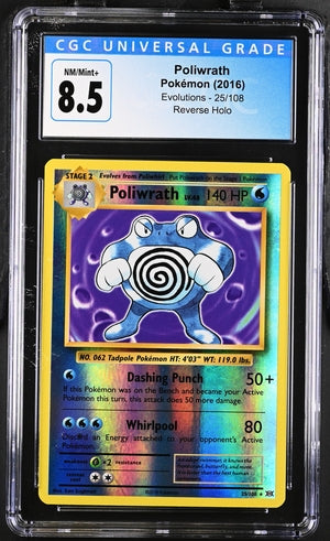 Pokémon TCG: 2016 CGC 8.5 Poliwrath 25/108 XY: Evolutions Reverse Holo