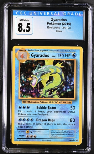 CGC 8.5 Pokémon TCG: 2016 Gyarados 34/108 Holo XY: Evolutions
