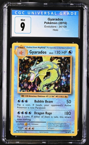 CGC 9 Pokémon TCG: 2016 Gyarados 34/108 Holo XY: Evolutions