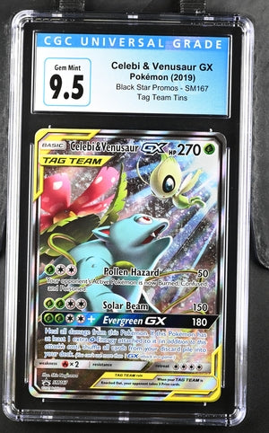 CGC 9.5 Pokémon TCG: 2019 Celebi & Venusaur Gx SM167 Black Star Promos