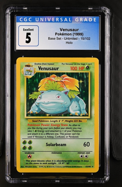 CGC 5 Pokémon TCG 1999 Venusaur 15/102 Base Set Unlimited