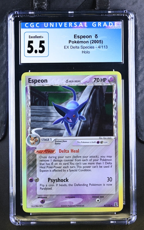 CGC 5.5 Pokémon TCG: 2005 Espeon - 4/113 - EX Delta Species