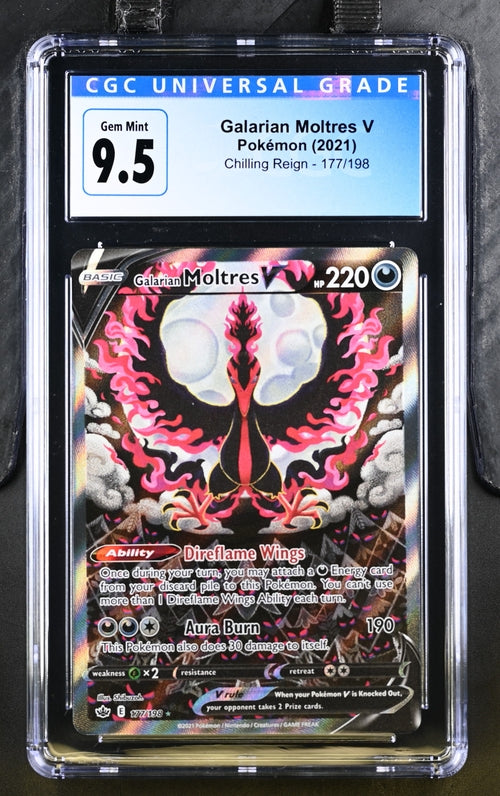 CGC 9.5 Pokémon TCG: 2021 Galarian Moltres V - 177/198 - Chilling Reign