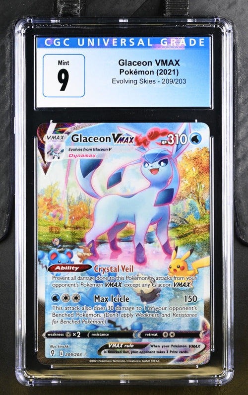 CGC 9 Pokémon TCG: 2021 Glaceon VMAX - 209/203 - SWSH: Evolving Skies