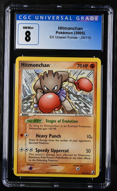 CGC 8 Pokémon TCG: 2005 Hitmonchan - 24/115 - Unseen Forces