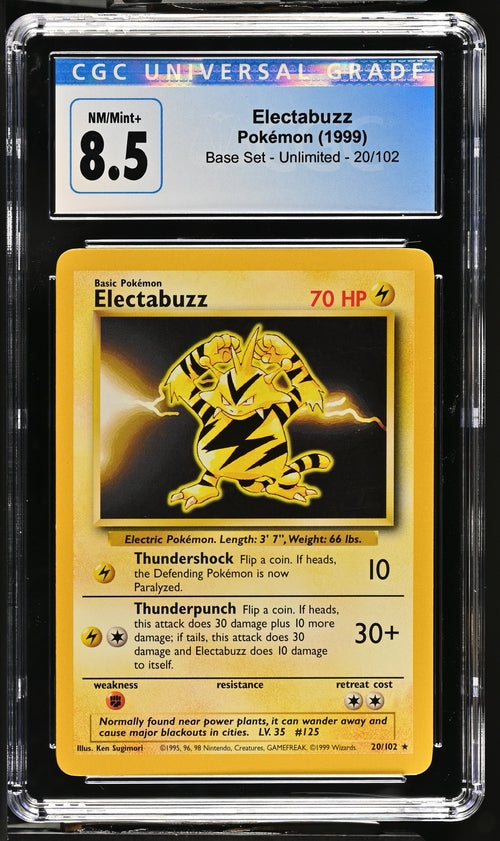 CGC 8.5 Pokémon TCG: 1999 Electabuzz 20/102 Base Set