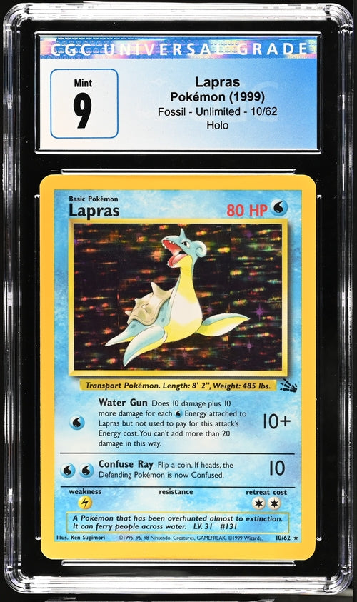 CGC 9 Pokémon TCG: 1999 Lapras - 10/62 - Fossil Unlimited Holo