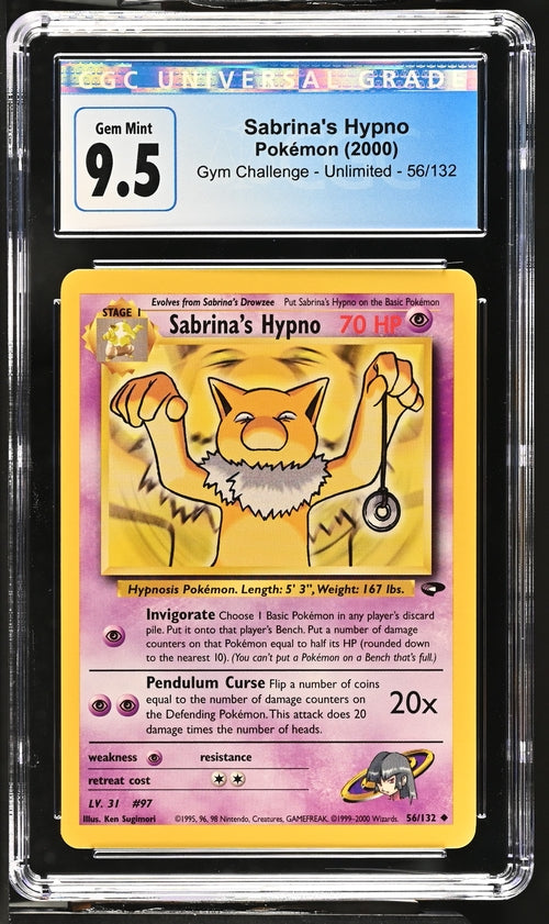 CGC 9.5 Pokémon TCG: 2000 Sabrina's Hypno - 56/132 - GYM Challenge