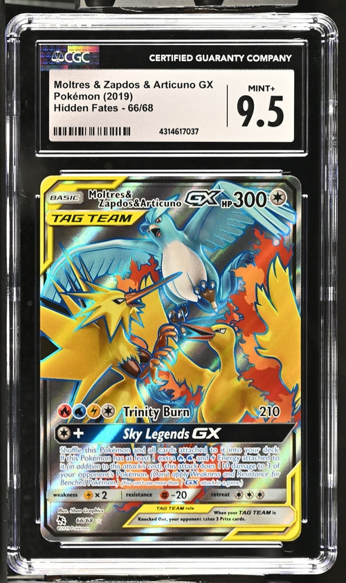 CGC 9.5 Pokémon TCG: 2019 Moltres & Zapdos & Articuno 66/68 SM: Hidden Fates