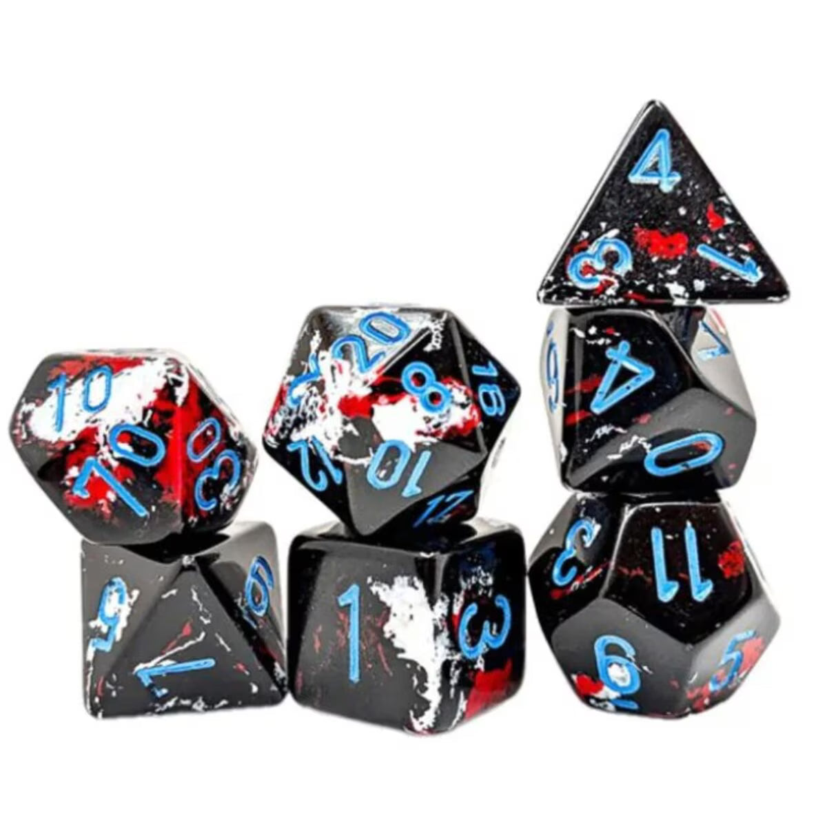 Chessex: Brush Dice Dark Side Polyhedral 7ct Set