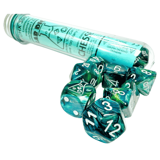 Chessex: Dice Poly Lab 9 Lustrous Neptune/Grey 7ct Set