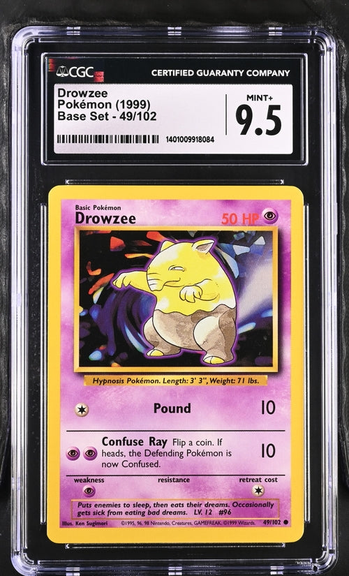 CGC 9.5 Pokémon TCG: 1999 Drowzee - 49/102 - Base Set