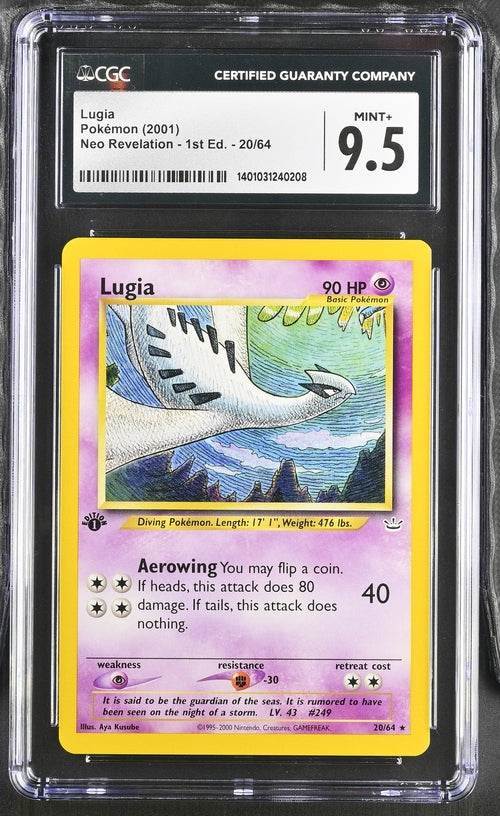 CGC 9.5 Pokémon TCG: 2001 1st Edition Lugia 20/64 Neo Revelation Non Holo