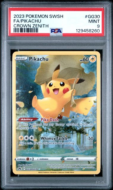 PSA 9 Pokémon TCG: 2023 Pikachu GG30/GG70 - Crown Zenith