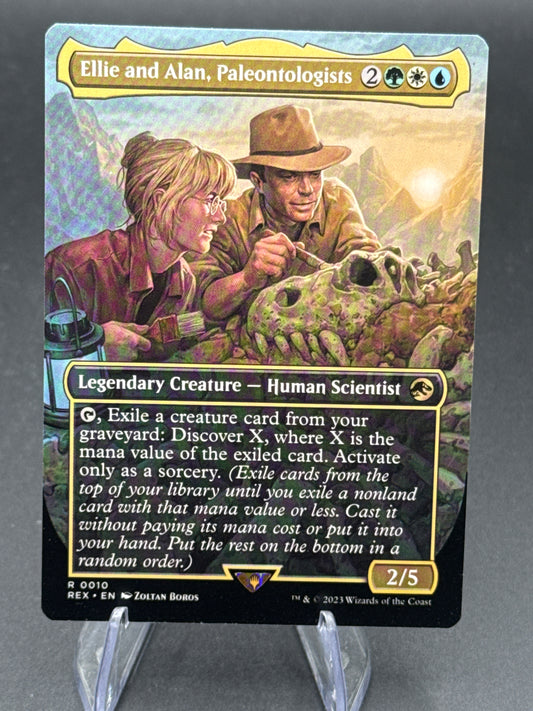 MTG TCG:  Ellie and Alan, Paleontologists 0010 (Borderless) - Universes Beyond: Jurassic World Collection (REX)