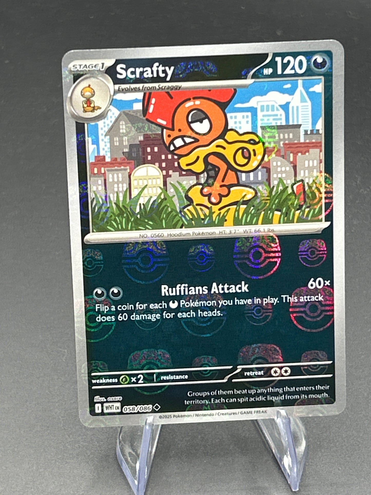 Pokémon TCG: 2025 Scrafty 058/086 - (Master Ball Pattern) - SV: White Flare