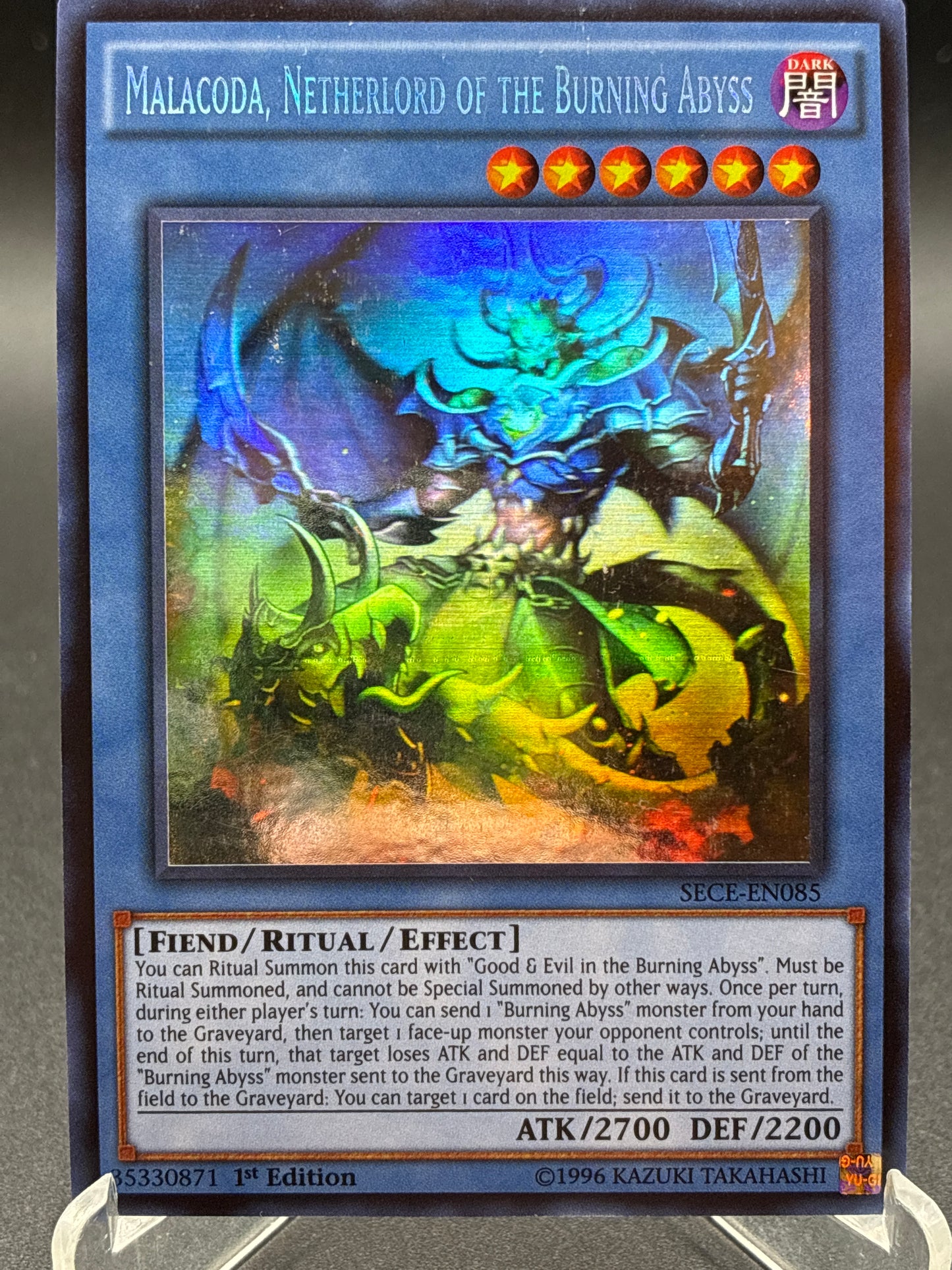 Yu-Gi-Oh! TCG: Malacoda, Netherlord of the Burning Abyss (Ghost Rare)(1st Edition) - Secrets of Eternity