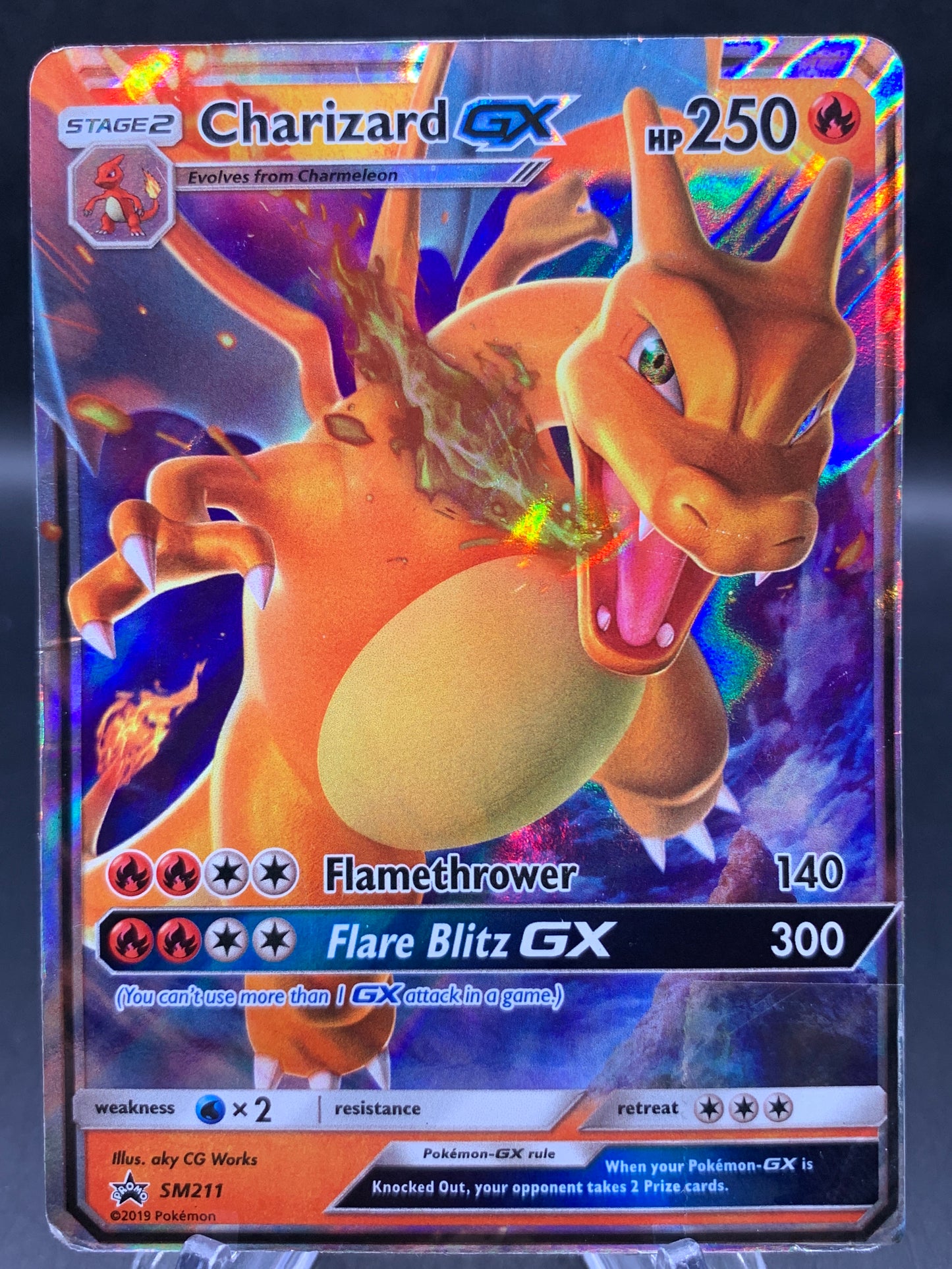 Pokémon TCG: 2019 Charizard GX - SM211 - SM: Sun & Moon Promos (Damaged)