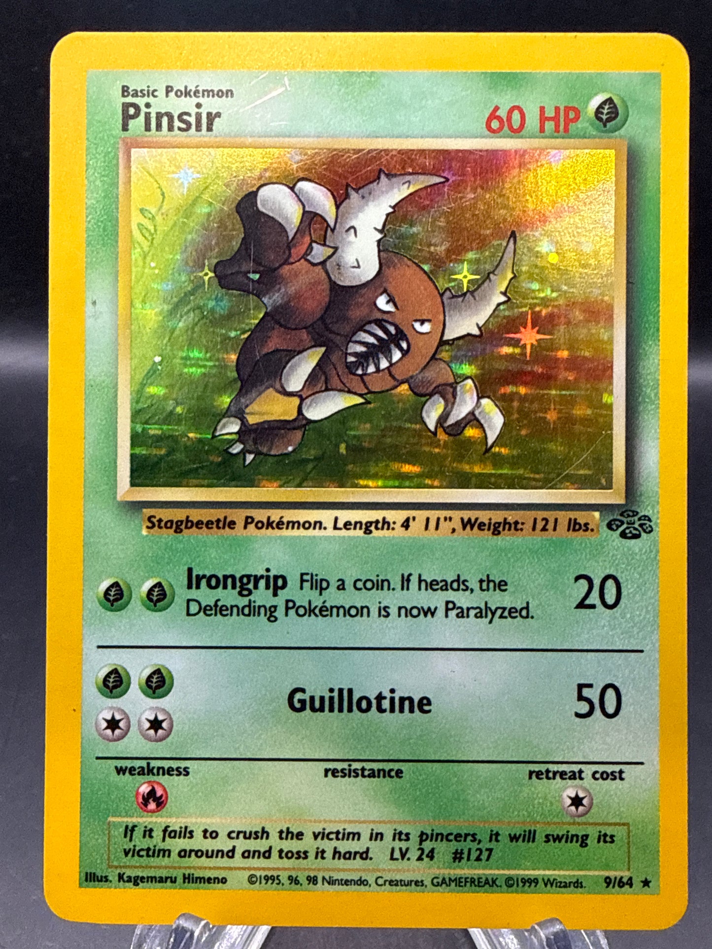 Pokémon TCG: 1999 Pinsir 9/64 Jungle Holo (Damaged)