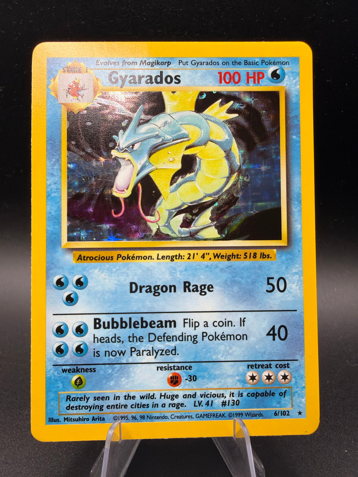Pokémon TCG: 1999 Gyarados - 6/102 - Base Set Unlimited Holo