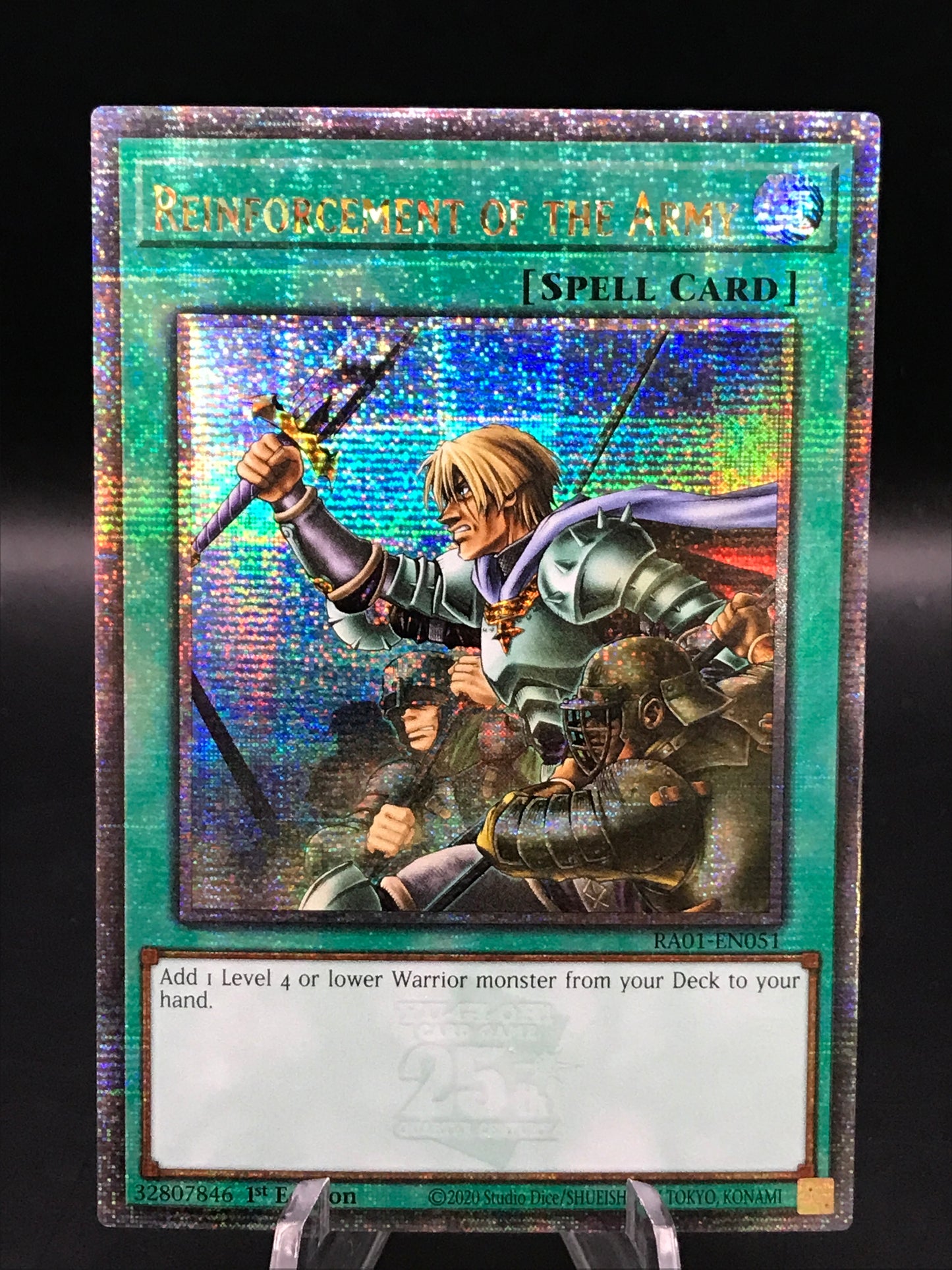 Yu-Gi-Oh! 1st Edition Reinforcement of the Army (Quarter Century Secret Rare) RA01-EN051 25th Anniversary Rarity Collection