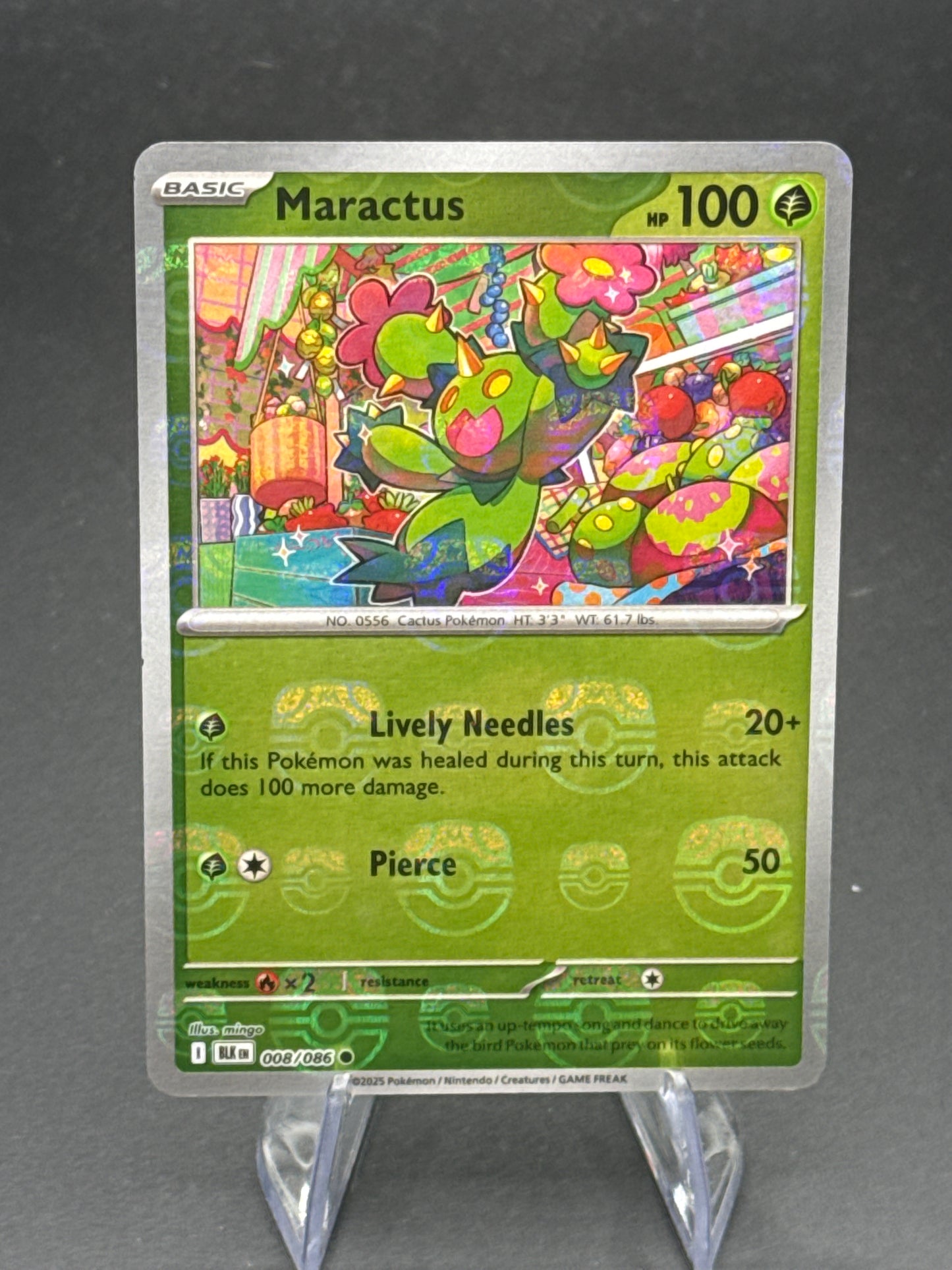 Pokémon TCG: 2025 Maractus - 008/086 - Master Ball Pattern - SV: Black Bolt