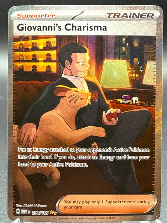 Pokémon TCG: 2023 Giovanni's Charisma - 204/165 - Scarlet & Violet 151 Secret