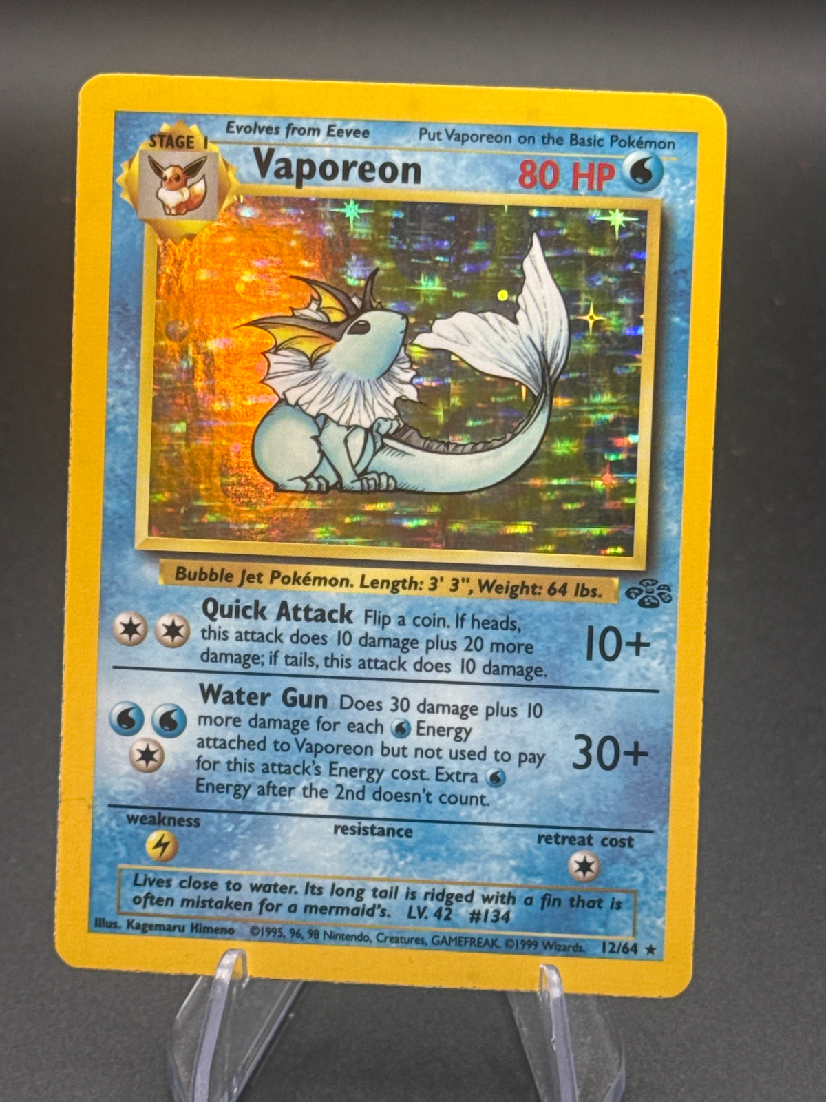 Pokémon TCG: 1999 Vaporeon 12/64 - Jungle