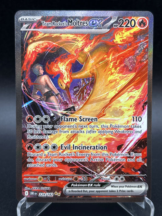 Pokémon TCG: 2025 Team Rocket's Moltres ex 229/182 SV: Destined Rivals
