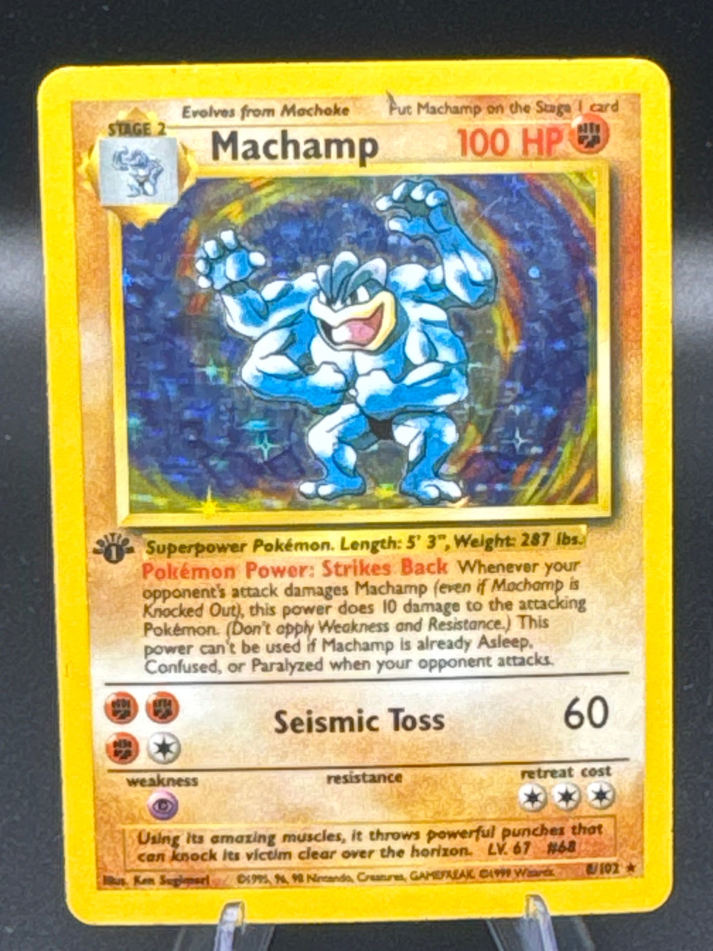 Pokémon TCG: 1999 1st Edition Machamp - 8/102 - Deck Exclusive