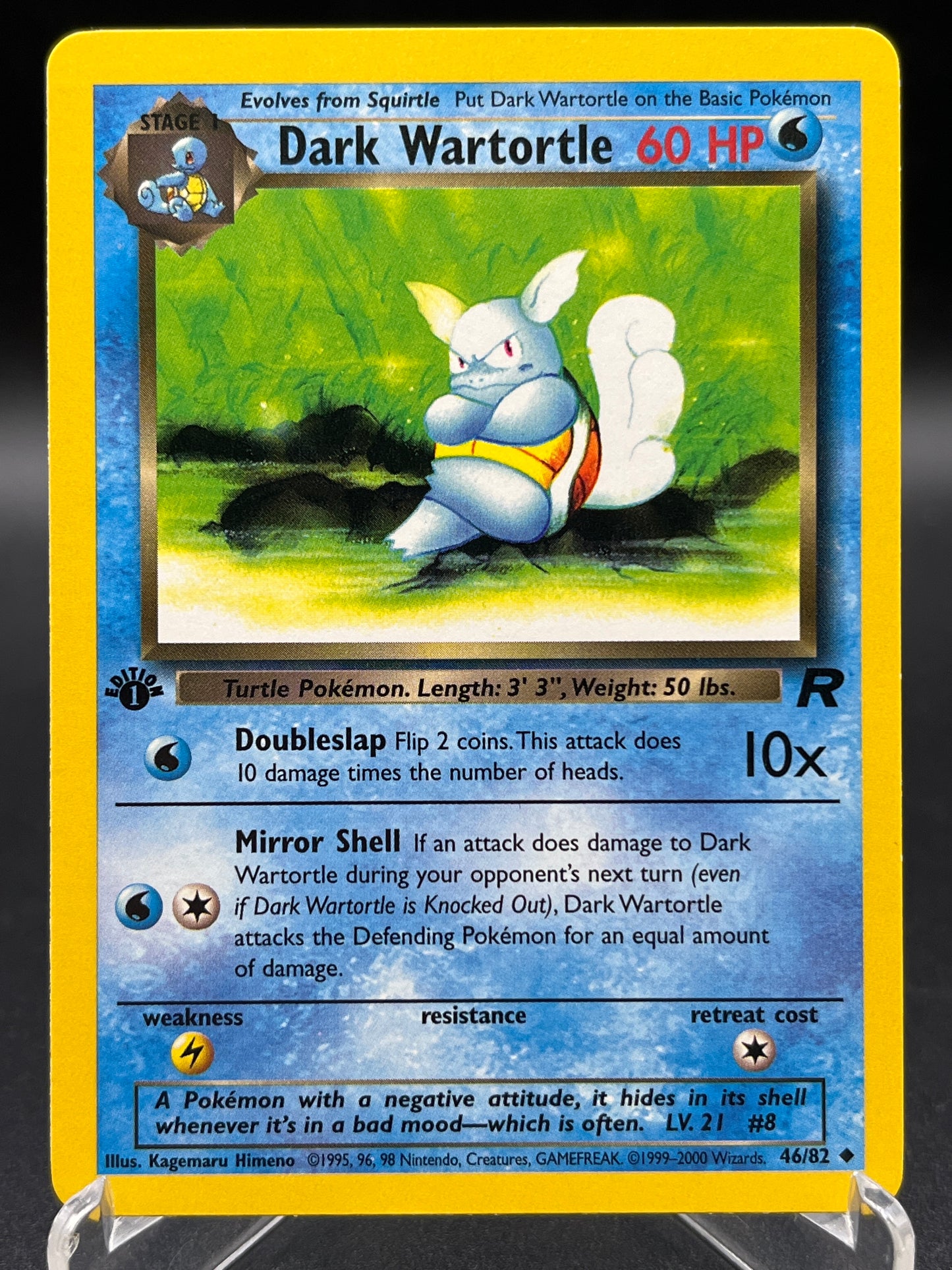 Pokémon TCG: 1999 1st Edition Dark Wartortle 46/82 Team Rocket