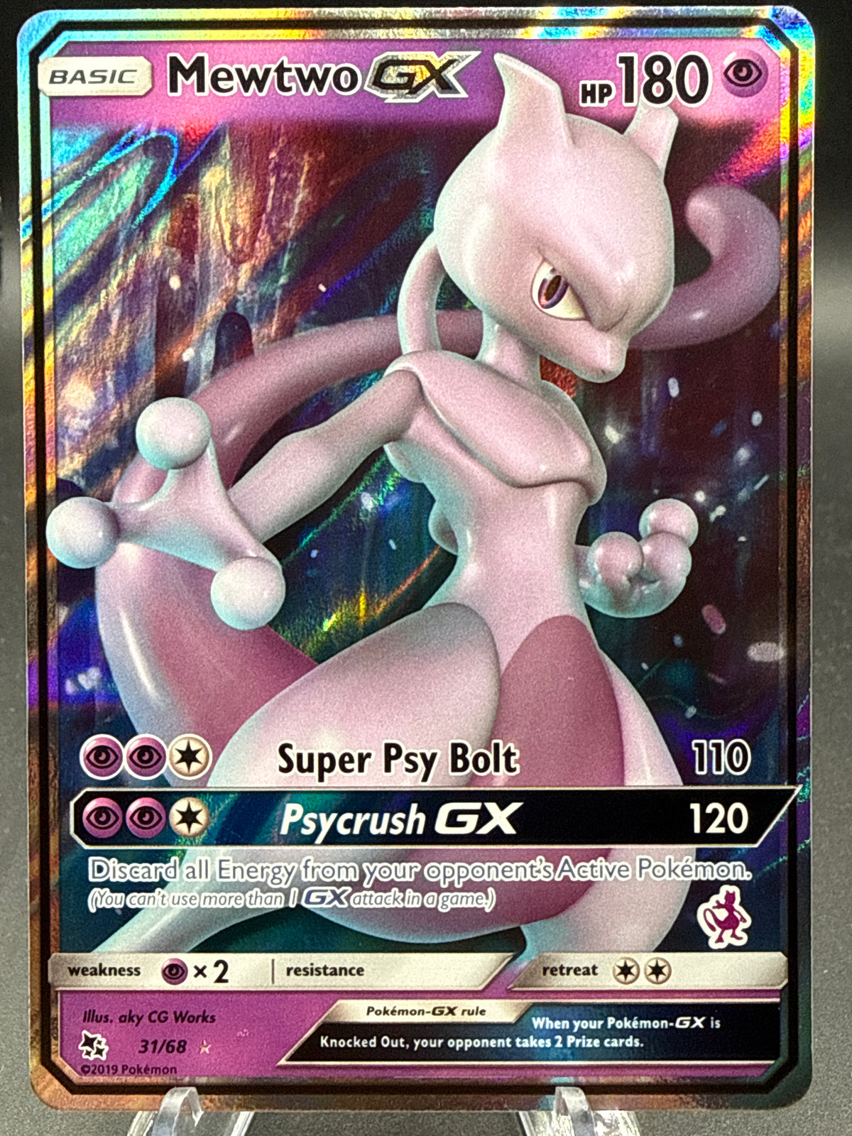 Pokémon TCG: 2019 Mewtwo GX 31/68 (Mewtwo Stamped) - Battle Academy
