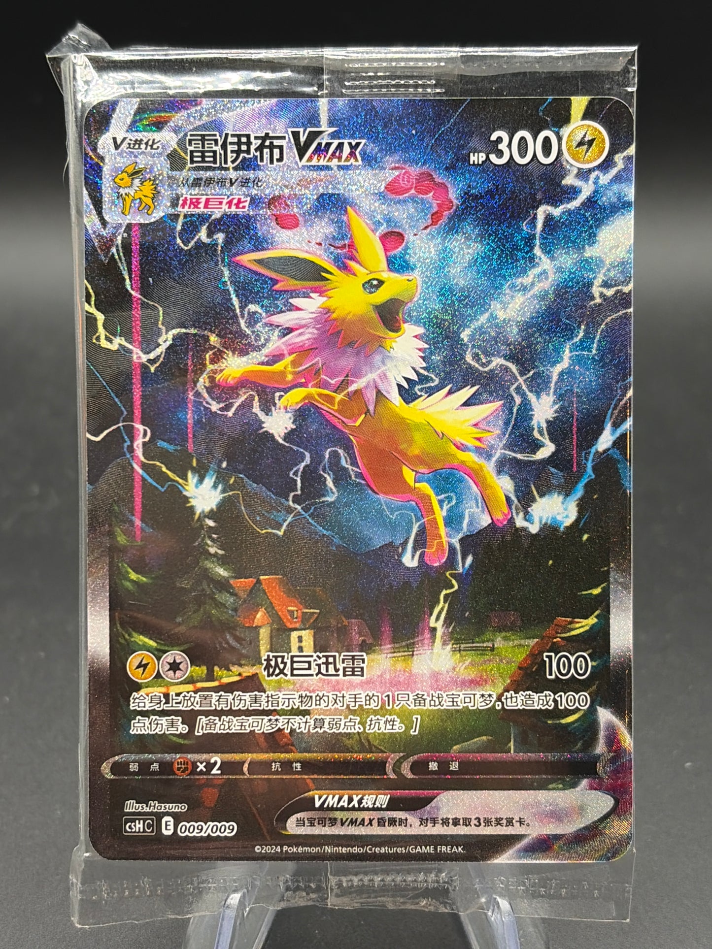 Pokémon TCG: 2024 S-Chinese Jolteon VMAX 009/009 sealed csHC: Eevee Advanced Gift Box