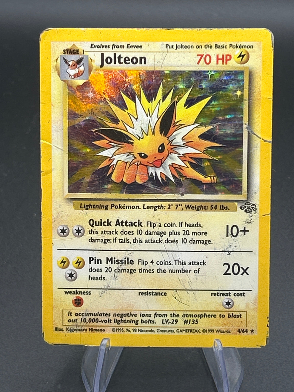 Pokémon TCG: 1999 Jolteon 4/64 Jungle Holo - DMG