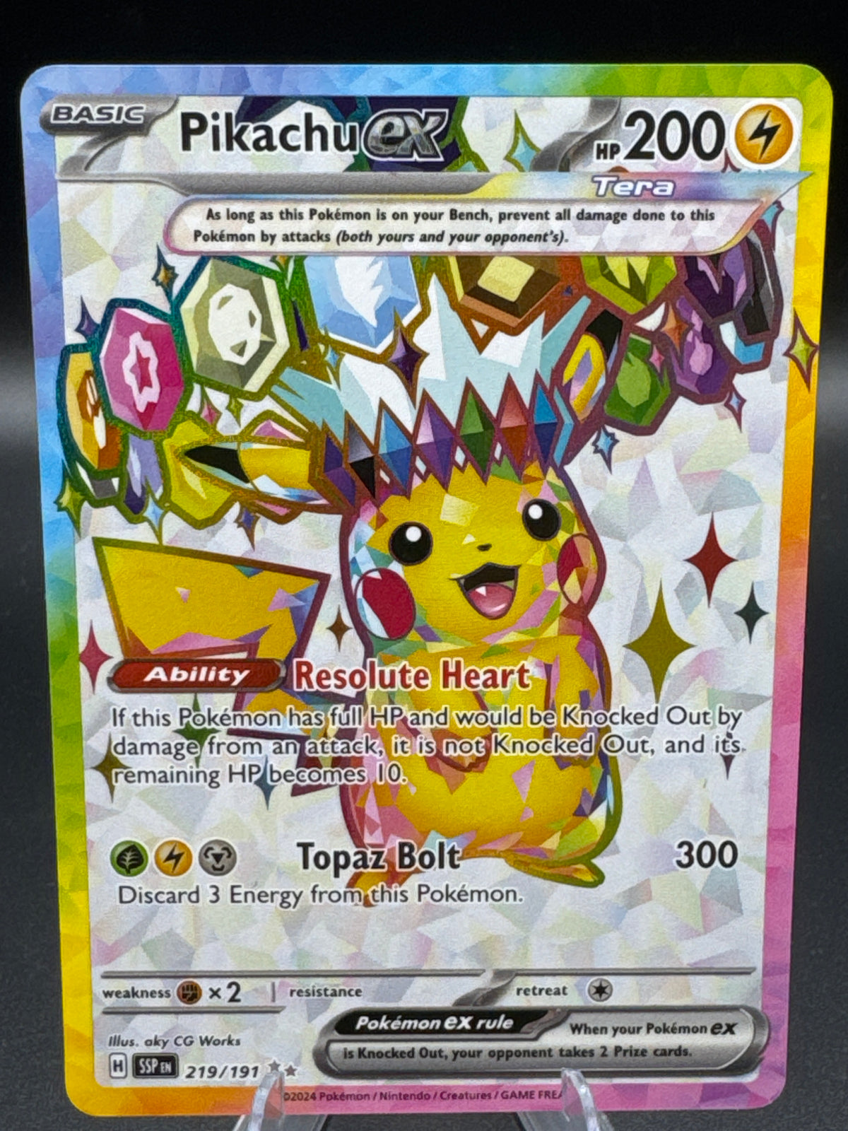 Pokémon TCG: 2024 Pikachu ex - 219/191 - SV08: Surging Sparks
