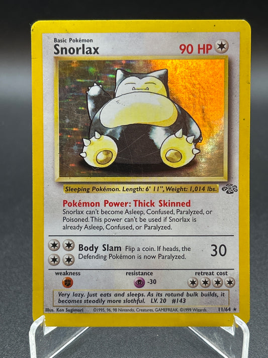 Pokémon TCG: 1999 Snorlax 11/64 Jungle Unlimited Holo (Damaged)
