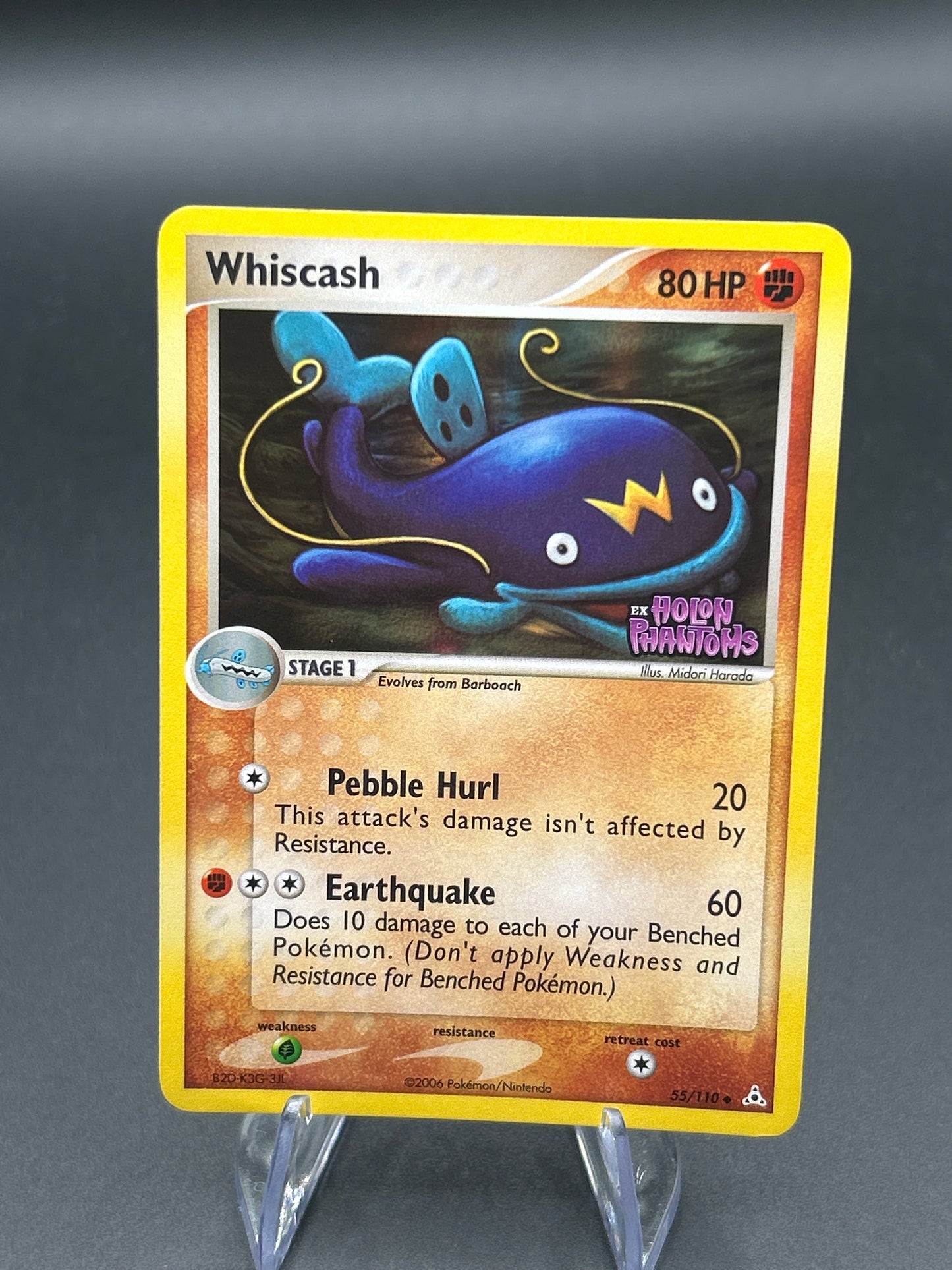 Pokémon TCG 2006 Whiscash 55/110 EX Holon Phantoms Stamped Reverse Holo