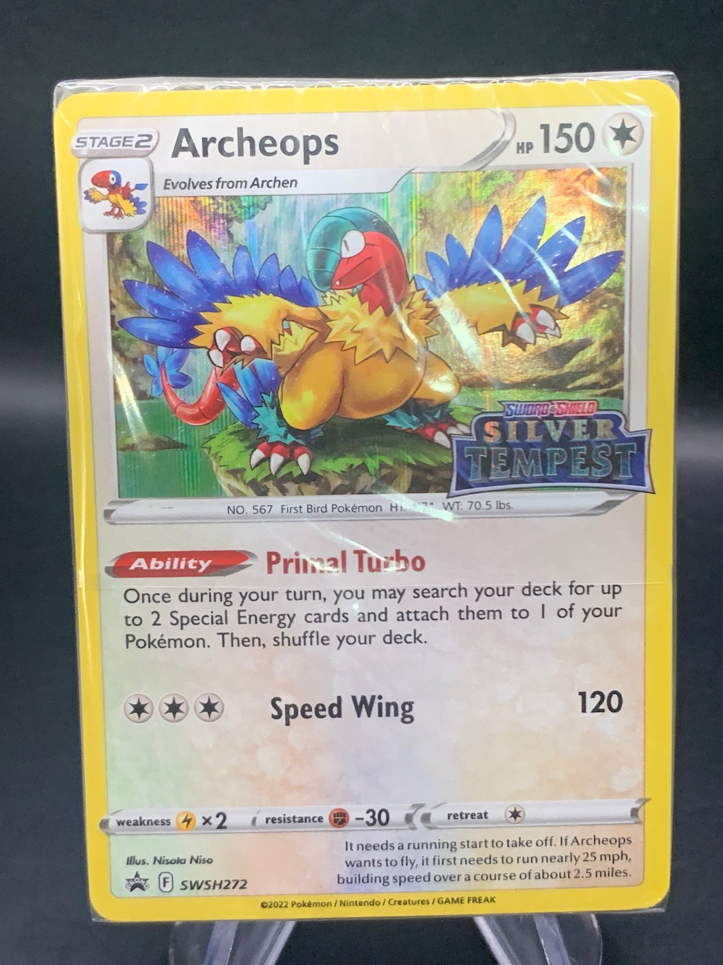 Pokémon TCG: 2022 Archeops SWSH272 SWSH: Silver Tempest Prerelease (Sealed)