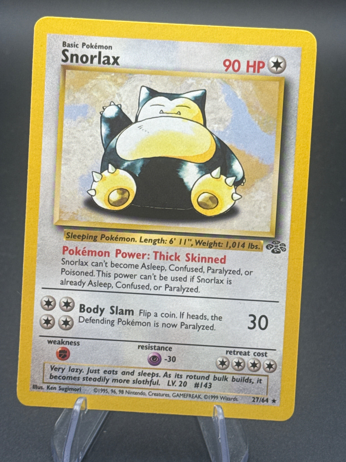 Pokémon TCG: 1999 Snorlax - 27/64 - Jungle Unlimited