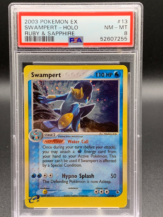 PSA 8 Pokémon TCG: 2003 Swampert 13/109 EX Ruby & Sapphire Holo