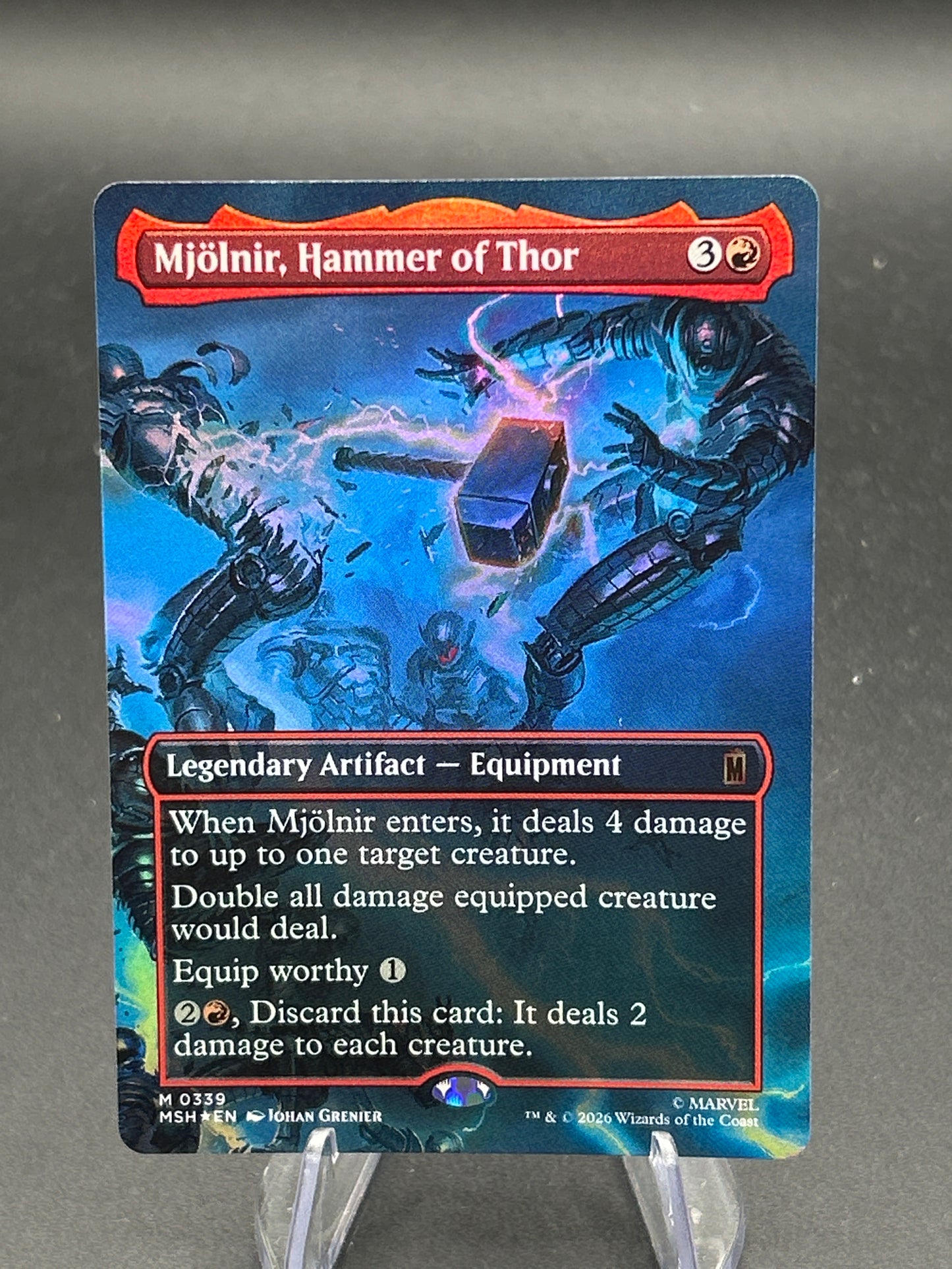 MTG TCG: Mjolnir, Hammer of Thor (Borderless) (0339) - Marvel Super Heroes (MSH)