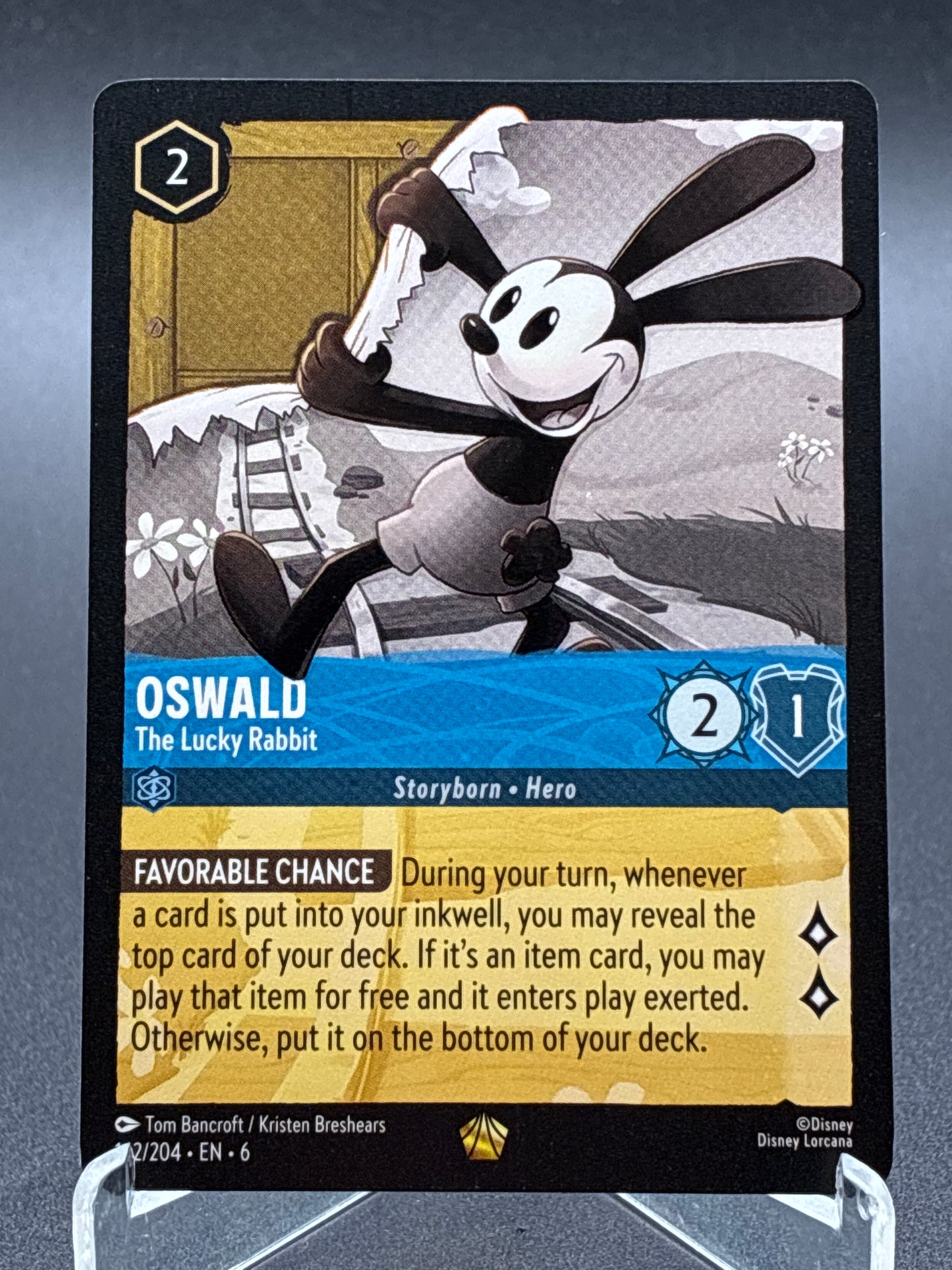 Lorcana TCG: Oswald The Lucky Rabbbit 142/204 Azurite Sea