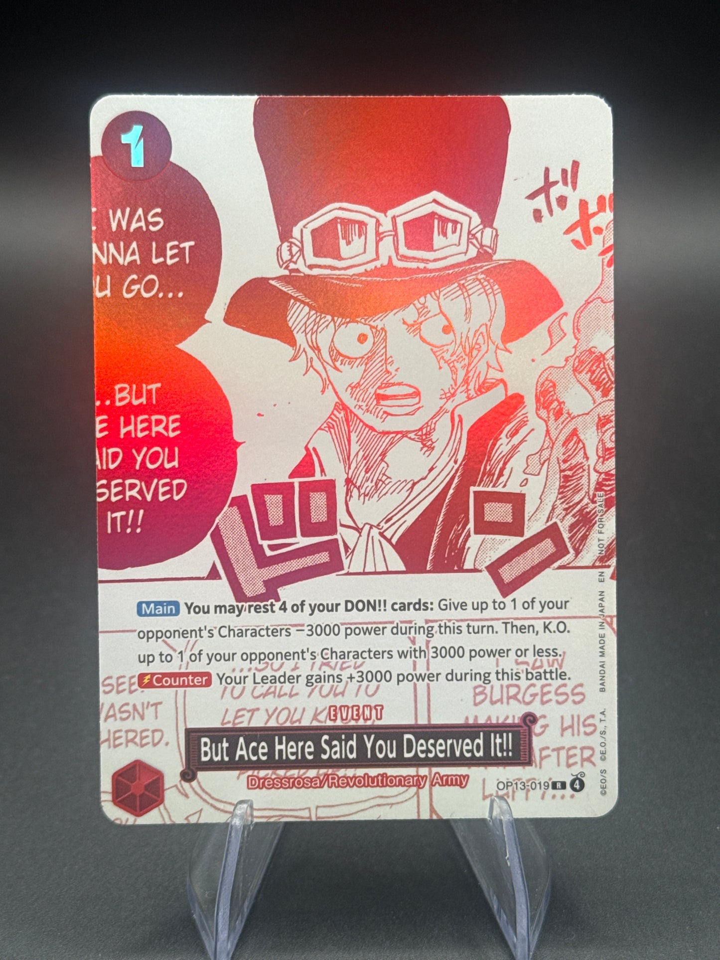One Piece TCG But Ace Here Said You Deserved It!! OP13-019 (3rd Anniversary Treasure Campaign Pack)  - One Piece Promotion Cars