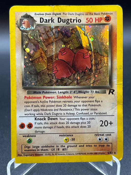 Pokémon TCG: 2000 Dark Dugtrio 6/82 Team Rocket Unlimited Holo (Damaged)