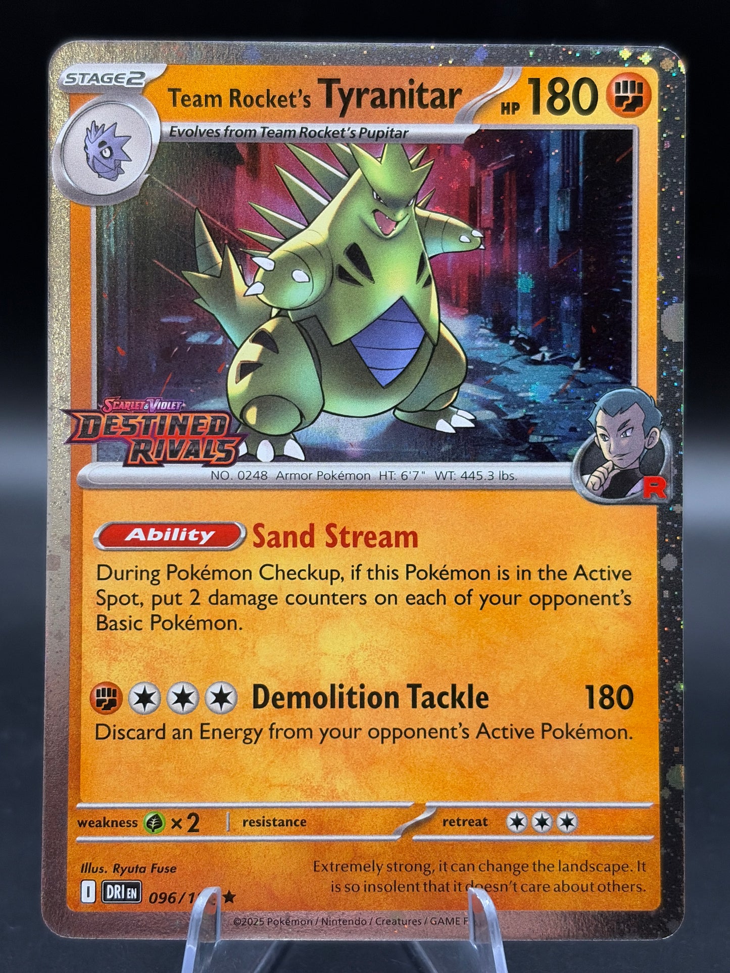 Pokémon TCG: 2025 Team Rocket's Tyranitar - 096/182 - SVP: Destined Rivals Stamp Promo