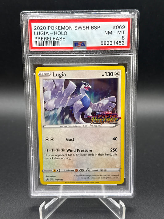 PSA 8 Pokemon TCG: 2020 Lugia SWSH069 - Prerelease - Vivid Voltage