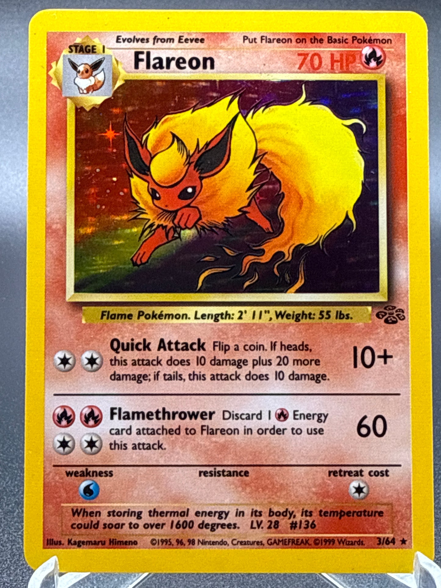 Pokémon TCG: 1999 Flareon 3/64 Jungle Holo